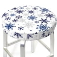 thumbnail image 3 of Lsque blue Snowflake Prints Pattern Round Bar chair cushion covers Velvet Fabric Premium Comfort Protects from Scratches and Stains for 14-17 Inch Chair-13 inch, 3 of 7