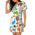 thumbnail image 2 of Balery Animals Camisón de manga corta con cuello redondo para mujer, cómodo y elegante., 2 of 6