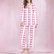 thumbnail image 1 of Puntoco Conjunto de pijama cómodo para mujer, conjunto de pijama informal de manga larga con solapa y estampado navideño a la moda para mujer, conjunto de pijama informal con parte superior y pant, 1 of 5
