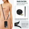 thumbnail image 6 of For Apple iPhone 15 RFID Blocking Wallet Case Magnetic Flip Cover Multi-Card Slots Zipper Pocket With Ring Clasp Detachable Shoulder Strap And Wrist Strap,Black,For iPhone 15, 6 of 10
