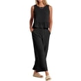 thumbnail image 4 of STARVNC Women Crew Neck Sleeveless Top Wide Leg Pants Two Piece Outfit, 4 of 7
