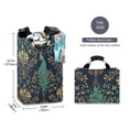 thumbnail image 2 of Yayeee Freestanding Laundry Hamper with Handle Collapsible Large Storage Basket for Clothes, Navy Blue Peacock Pattern, 2 of 7