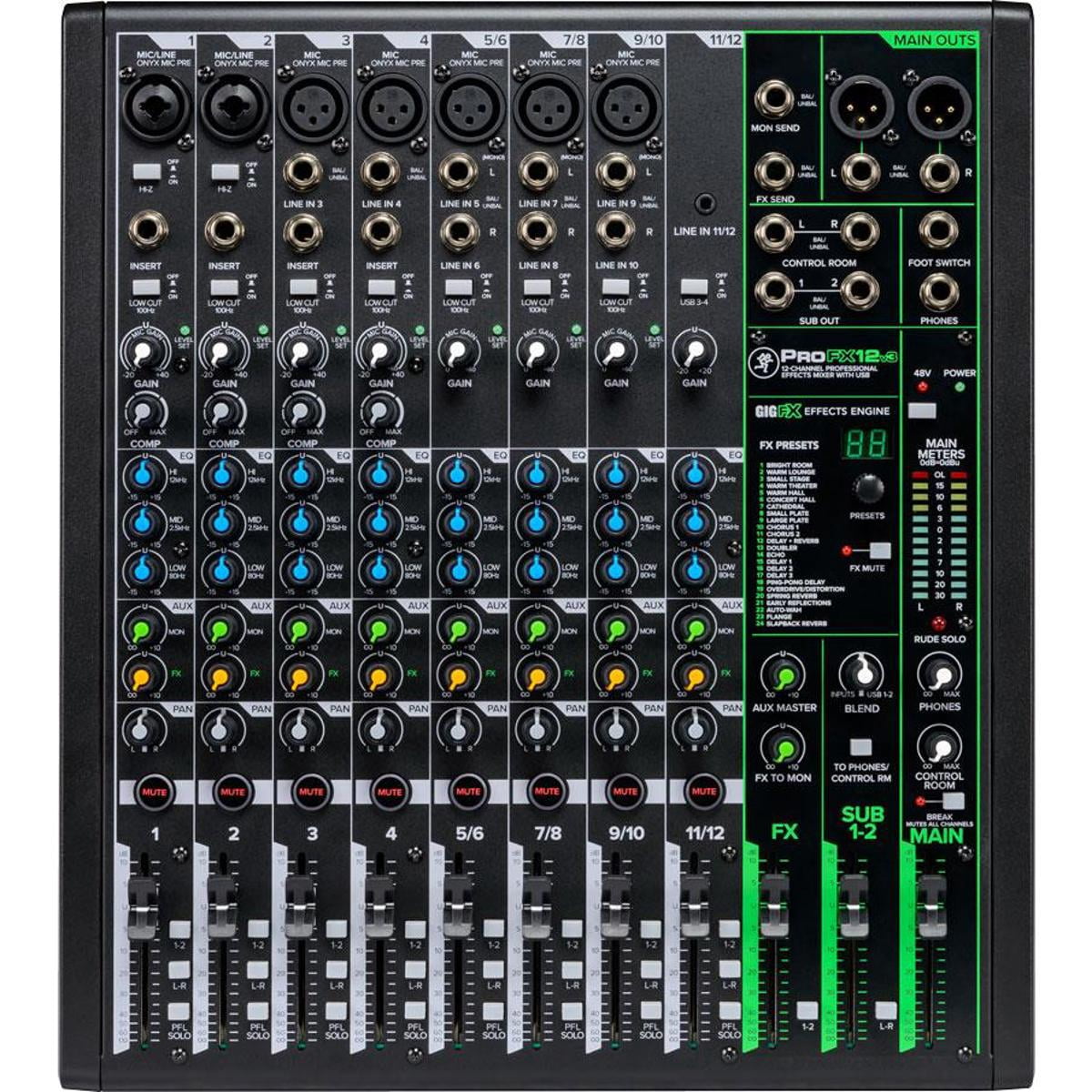 Mackie 1105197 Mackie PROFX12V3 12 Channel Professional Effects Mixer with USB