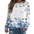 thumbnail image 3 of HNMKIU Women's Casual Round Neck Pullover Sweatshirt Long Sleeve Valentine's Day Themed Top Comfortable Soft Loungewear F,M, 3 of 4