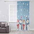 thumbnail image 3 of Blue Ombre Christmas Semi Sheer Curtains Drapes for Living Room, Bedroom, French Doors Window 72 Inches Long, Xmas Snowman Snowflake Winter Rod Pocket Chiffon Curtain Drapery Voile Draperies Panel, 3 of 6
