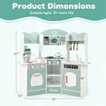 thumbnail image 5 of OLAKIDS Corner Kids Kitchen Playset, Toddler Wooden Pretend Cooking Set with Lights Sounds Coffee Machine Washing Machine, Stove Removable Sink Storage Cabinet, Simulation Play Kitchen Toy, 5 of 9