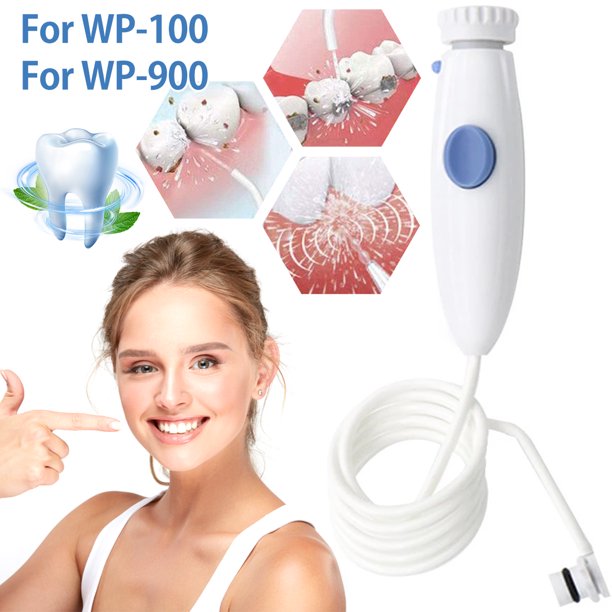 Muyoka Accesorios de higiene bucal Mango de manguera de irrigador bucal Pieza de repuesto Manguera de agua est谩ndar Mango de pl谩stico Compatible con Waterpik WP-100 WP-900 Irrigador bucal Blanco