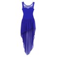 thumbnail image 3 of LiiYii Girls Lyrical Dance Dress Sleeveless High-Low Hem Tulle Skirt Leotard for Ballet Modern Blue 14, 3 of 7
