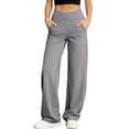 thumbnail image 2 of Hilenly Wide Leg Yoga Pants for Women Crossover High Waist Yoga Pants with Pockets Straight Leg Gym Workout Pants, 2 of 10