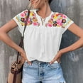 thumbnail image 4 of Blusa bordada de verano para mujer, blusa informal de manga corta bordada para mujer, blusa informal de manga corta para mujer, blusas elegantes y modernas, 4 of 6
