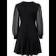 thumbnail image 2 of Vestido Corto Fruncido con Escote en V para Mujer, Color Negro, Talla XL, 2 of 10