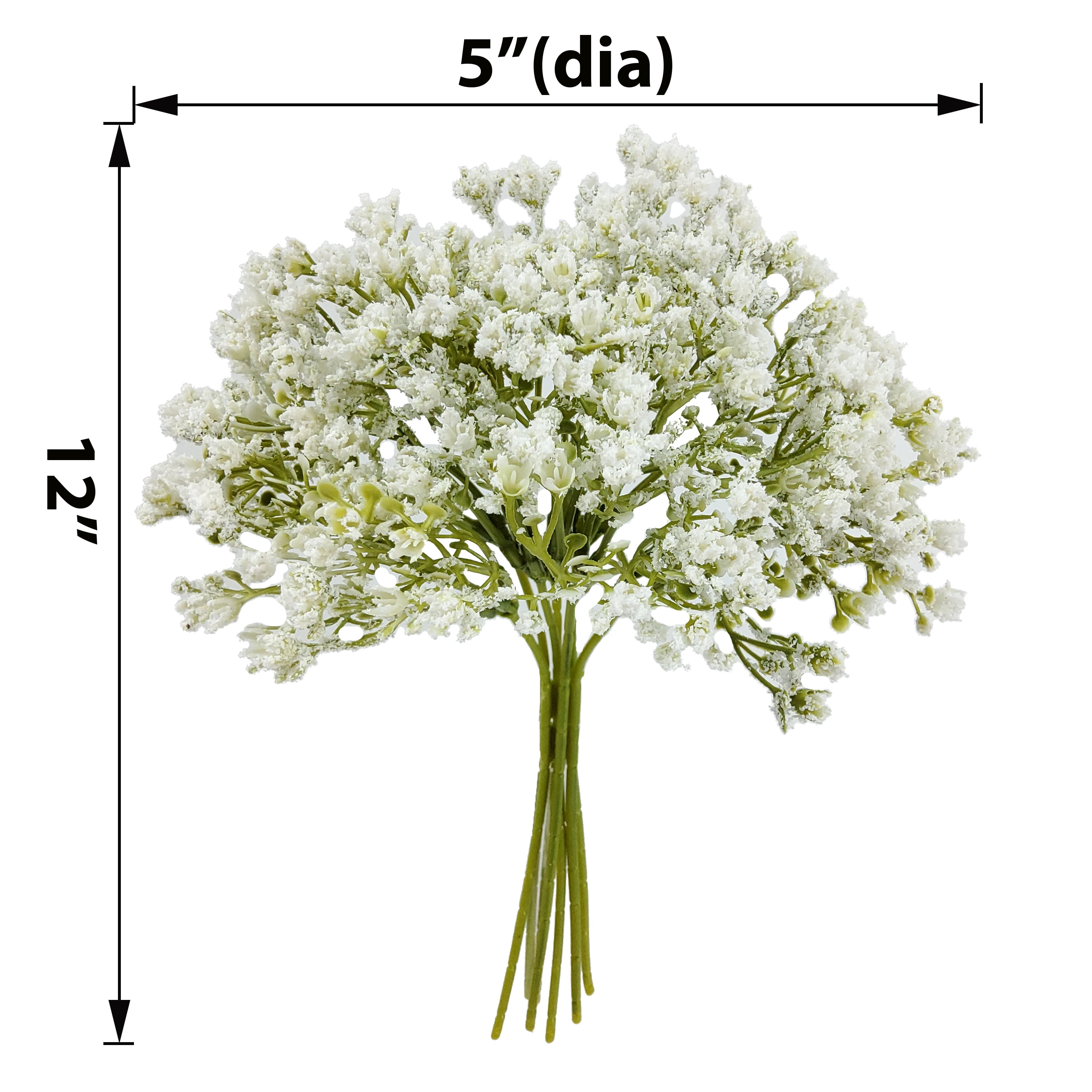 Mainstays Indoor 12 in Artificial Polyethylene Baby's Breath Flower Pick, White Color