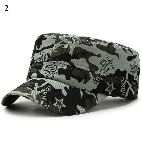 Vintage Camouflage Hats Flat Top Baseball Caps For Men Outdoor Sports Hats Cadet Sunscreen Hats Flat Top Baseball Cap, Men Women Cotton Baseball Twill Army Millitary Hat Cap