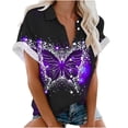 thumbnail image 1 of Blusa con estampado floral de manga corta con cuello en V para mujer OAVQHLG3B Store  lin121212, 1 of 4