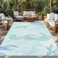 thumbnail image 2 of Teal Blue Seahorse Coastal Outdoor Rug for Patio/Deck/Porch, Non-Slip Large Area Rug 4 x 6 Ft, Beach Watercolor Sea Ocean Nautical Indoor Outdoor Rugs Washable Area Rugs, Camping Rug Carpet Runner, 2 of 8