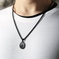 thumbnail image 4 of APSVO Black Saint St Jude Necklaces for Men Boys Stainless Steel Medal Pendant Chain Christian Religious Catholic Birthday First Communion Graduation Fathers Day Jewelry Gifts Teen Him Dad Kids, 4 of 6