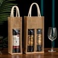 thumbnail image 5 of Red Wine Handbag Wine Gift Box with Window Single Double Bottle Champagne Package Bags Wedding Favors for Guests, 5 of 8