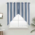 thumbnail image 5 of Navy Blue Grey Stripe Kitchen Window Curtains, Swag Curtains Valance for Bedroom Living Room Bathroom, Farmhouse Minimalist Striped Rod Pocket Window Treatment Curtain Block Drapes 2 Panels 36"x45", 5 of 9