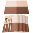 thumbnail image 2 of Placemat Simple Geometric Gradient Brown Kitchen Dining Table r Accessories 4/6pcs Heat Resistant Linen Tableware Pads Mats, 2 of 7