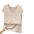 thumbnail image 5 of Jerdar Women's Summer Casual V Neck Shirt Short Sleeve Oversized T Shirts Daily Wear Tee Tops L, 5 of 5