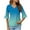 Blue, variant on Women's Casual V-Neck Flutter Sleeve Tunic Top Gradient Printed Loose Fit Blouse Flare Sleeves Shirts for Spring & Summer Blue XL