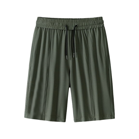 FUZHIQ Mens Shorts Casual 6 Inch Inseam Elastic Waistband Sweatpants Shorts Relaxed Fit Walking Summer Shorts Knee Length Cargo Pants,L