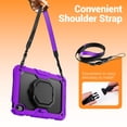 thumbnail image 4 of Case for iPad (A16) 11th Gen 2025/ iPad 10th Gen 10.9 inch 2022, 360 Rotating Stand Handle Shoulder Strap Heavy Duty Shockproof Cover, Purple, 4 of 7