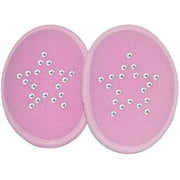 Ear Mitts Bandless Ear Muffs, Pink Fleece &Austria precision-cut crystal glass, Star, Small