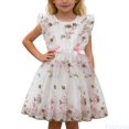 thumbnail image 2 of Fozruso Girls Basic Dresses Girls Summer Dress With Bow And Floral Embroidery Party Gown Elegant Tutu Outfit For Sizes 6-7 Years(White), 2 of 7