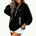 thumbnail image 5 of Yyeselk Women's Half Zip Sweatshirt Lightweight Stand Collar Sweatshirts for Women Long Sleeve Loose Fit Fall Clothes Black L, 5 of 7