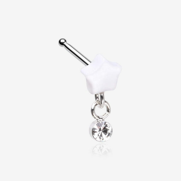 Kawaii Pop Fluffy Star Dangle Sparkle Nose Stud Ring
