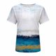 thumbnail image 5 of Jersey de cuello redondo de verano para mujer, camisa informal estampada, blusa superior de fondo Pompotops hfajkhk138764, 5 of 9