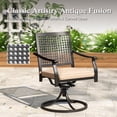 thumbnail image 4 of Sophia&William 7Pcs Patio Dining Set Outdoor Metal Padded Swivel Chairs and Rectangular Table Furniture Sets with 3.2" Thick Beige Cushionfor 6, 4 of 12