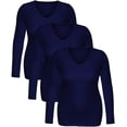 thumbnail image 2 of Emmalise Women's Casual Basic V-Neck Tshirt Long Sleeves Tee Top - Junior and Plus Sizes, 2 of 5