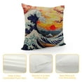 thumbnail image 4 of Nawypu Pillow Cover Japanese Sakura Traditional Oriental The Great Wave of Kanagawa Throw Pillow Decor for Livingroom Couch Bed Decorative Gift, 4 of 5