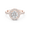 Rose Gold, variant on Handmade Rose Gold Moissanite Ring - Sparkling Round Diamond Simulant Halo and Pave Band - Rose Gold Plated Silver - Elegant Modern Style Promise Ring