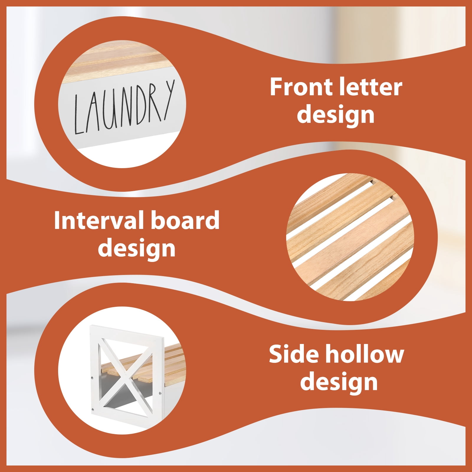 LINFANG Wooden Laundry Detergent Holder Easy Assembly Liquid Soap Storage Organizer Liquid Detergent Stand for Household Cleaning Supplies