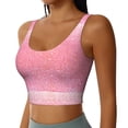 thumbnail image 2 of Fotbe Sparkly Glitter Pattern Womens' Sports Bra Longline Wirefree Padded with Medium Support Sports Moisture-Wicking Workou Vest,Tank Top-XX-Large, 2 of 7