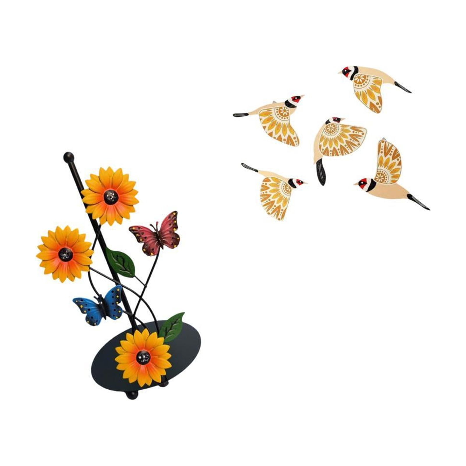 Fiocias Toilet Paper Holder Paper Towel Holder Countertop Kitchen Roll Holder Standing Wooden Bird Wall Art Iron And Wood Material Suitable for Kitchen Dining