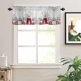 thumbnail image 2 of Christmas Snowman Valances for Windows White Snowman Scarf Hat Box Snow Scene Rod Pocket Curtain Valance Window Treatment Short Curtains for Kitchen Living Room, 60"x18", 2 of 5