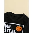 thumbnail image 4 of ZAXARRA Chandail à Capuchon pour Bébés Garçons, Chandail à Manches Longues Col Rond Imprimé Lettres Citrouille chandail Vêtements d'Halloween, 4 of 8