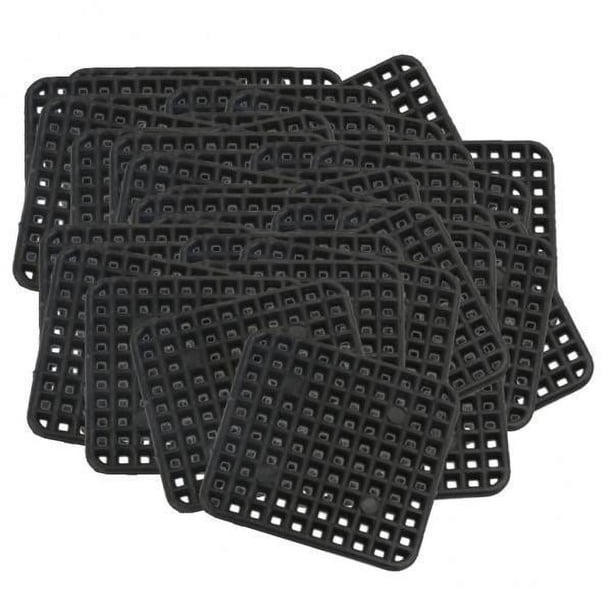 2x Almohadilla de Malla Cuadrada de Plástico Negro para Macetas, de Rejilla Inferior Bonsai para Drenaje Y Prevención de Pérdida de 2 piezas