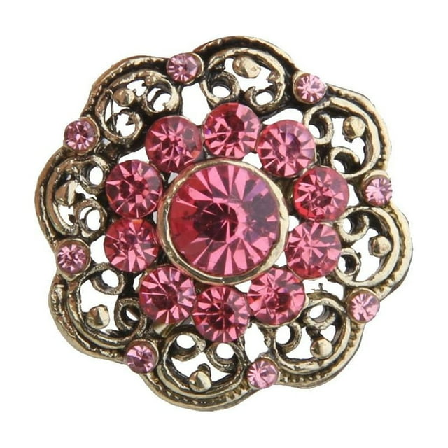 Broche vintage de flores y diamantes de imitación con cristales para bodas y graduaciones.