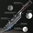 thumbnail image 6 of 8-piece Premium Japanese Kitchen Knife Set with Laser Damascus Pattern - Imperial Collection - Chef's Knife, Paring Knife, Bread Knife & More, 6 of 7