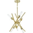 thumbnail image 5 of Astra Collection Six-Light 22" Satin Brass Modern Chandelier, 5 of 9