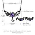 thumbnail image 5 of Halloween Black Bat & Devil Jewelry Set, Gothic Statement Necklace Stud Earrings Cosplay Party Jewelry Gift for Women Men, 5 of 6