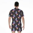 thumbnail image 2 of Rainbow Origami Unicorn Pattern Short Sleeve Men'S Rompers, Unicorn Casual Summer Jumpsuits Outfit, 2 of 4