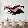 thumbnail image 3 of ZHONGYUTONG Pink Black White Abstract Wall Art Large 5 Pieces Wall Decor Canvas Prints Modern Living Room Bedroom Office Home Decor Framed (8x14inx2pcs 8x18inx2pcs 8x22inx1pcs), 3 of 5