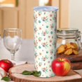 thumbnail image 2 of Pioneer Flower Floral Print Pattern 20oz Skinny Tumbler with Straw & Lid, Double Wall Vacuum Insulated Cup, Leak-Proof, Cup Holder Friendly, Hot 6H Cold 12H, 2 of 6