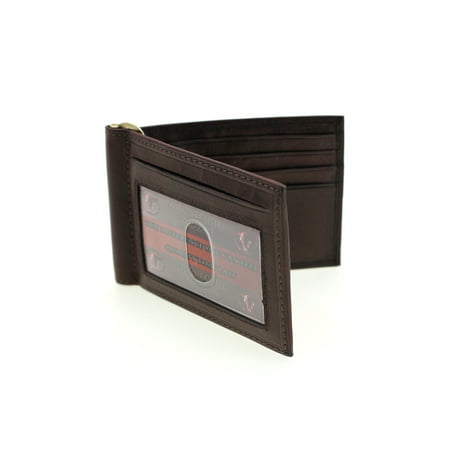Men Front Pocket Money Clip Bifold Wallet ID Outside Card Holder Genuine Leather - www.bagsaleusa.com